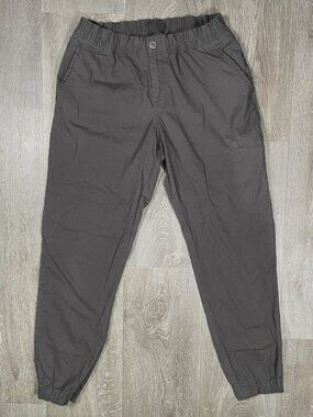 Prana Double Peak Dark Gray Elastic Waist Cargo Joggers - Women Size 8